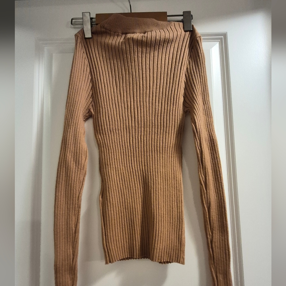 Brand New Ribbed Tan Sweater - Picture 4 of 4
